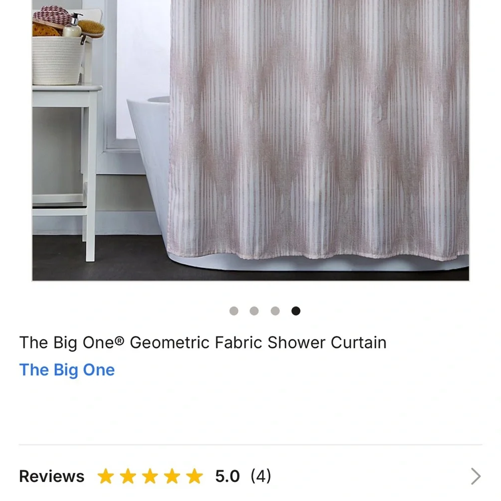 The Big One Blush and White Shower Curtain